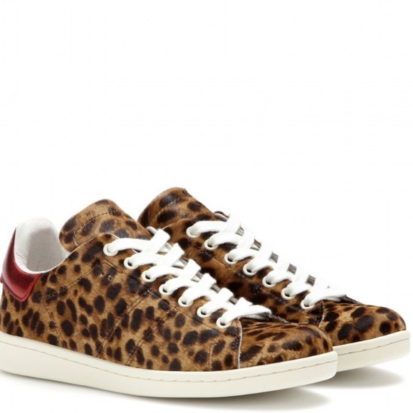 Isabel Marant Leopard-Print Calf Hair Sneakers - Picture 2 of 3